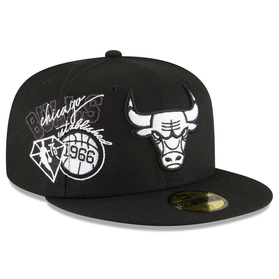Chicago Bulls New Era Back Half Team 59FIFTY Fitted Hat - Black