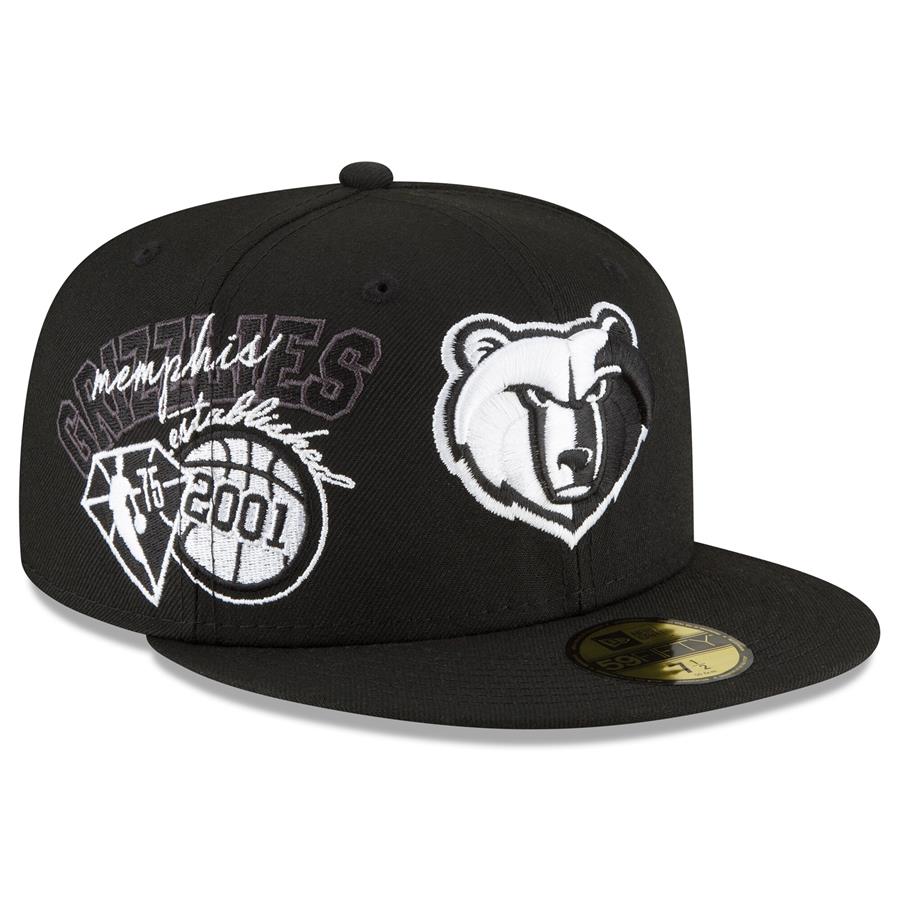 Memphis Grizzlies New Era Back Half 59FIFTY Fitted Hat - Black