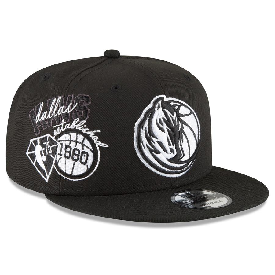 Dallas Mavericks New Era Back Half 9FIFTY Snapback Adjustable Hat - Black