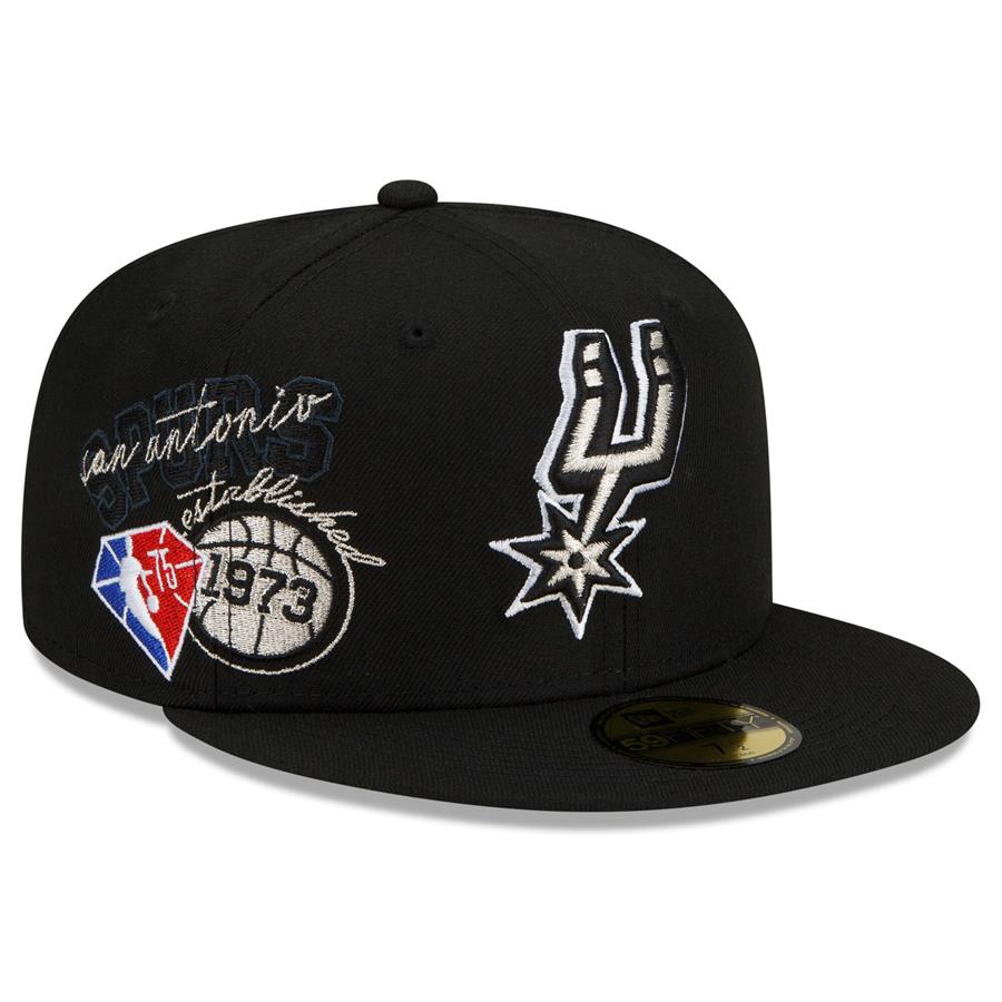 San Antonio Spurs New Era Back Half 59FIFTY Fitted Hat - Black