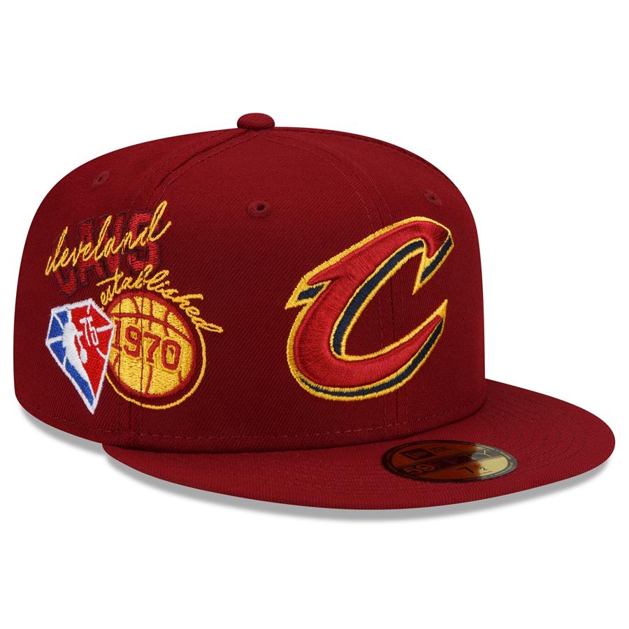 Cleveland Cavaliers New Era Back Half 59FIFTY Fitted Hat - Wine