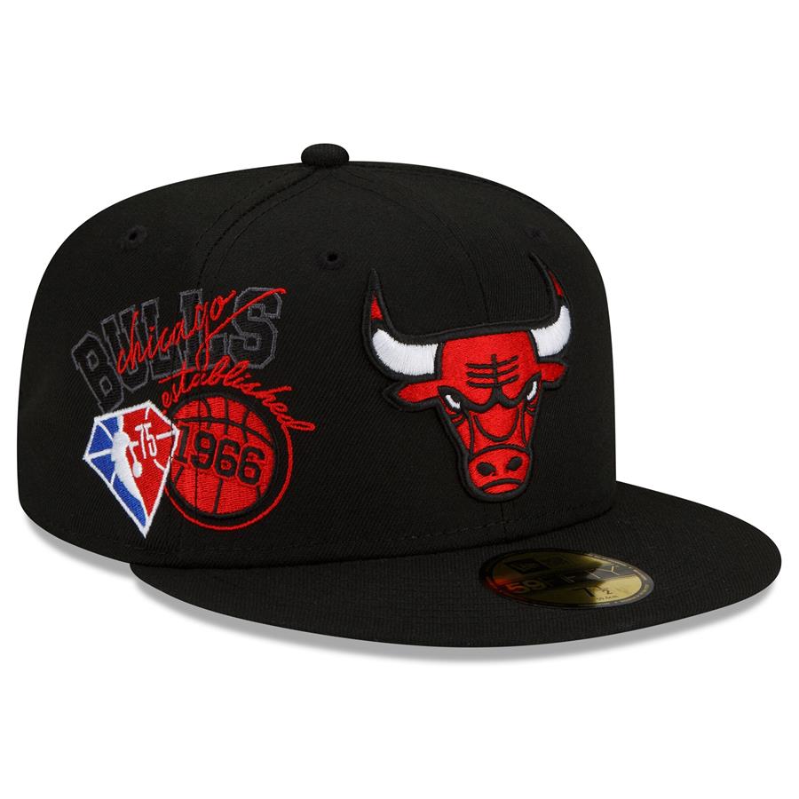 Chicago Bulls New Era Back Half Team 59FIFTY Fitted Hat - Black