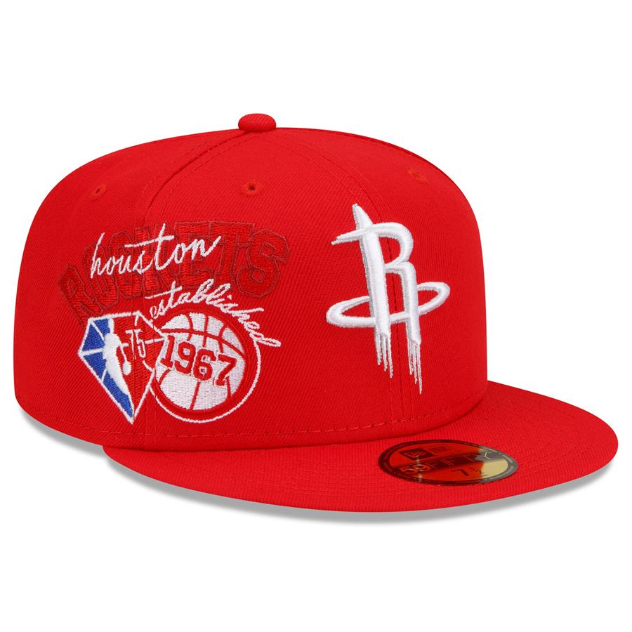Houston Rockets New Era Back Half Team 59FIFTY Fitted Hat - Red
