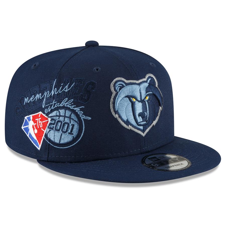 Memphis Grizzlies New Era Back Half 9FIFTY Snapback Adjustable Hat - Navy