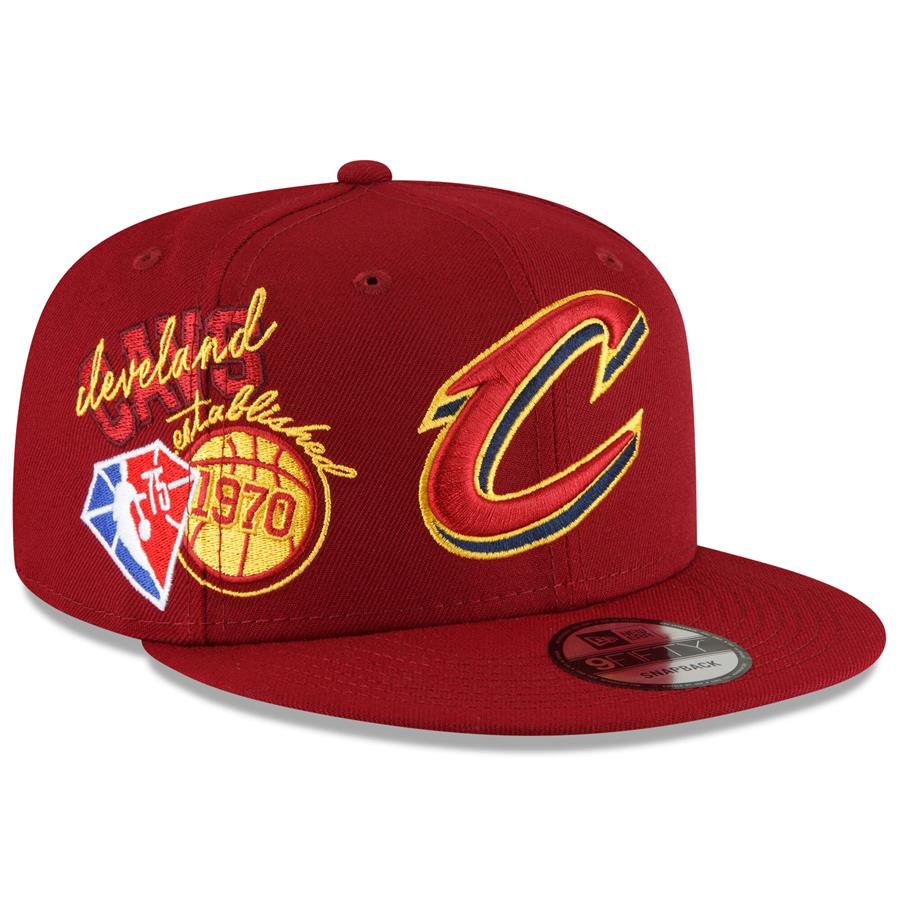 Cleveland Cavaliers New Era Back Half 9FIFTY Snapback Adjustable Hat - Wine
