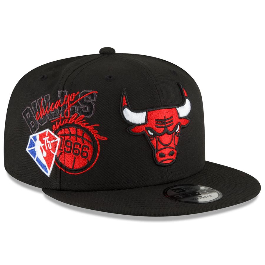 Chicago Bulls New Era Back Half 9FIFTY Snapback Adjustable Hat - Black