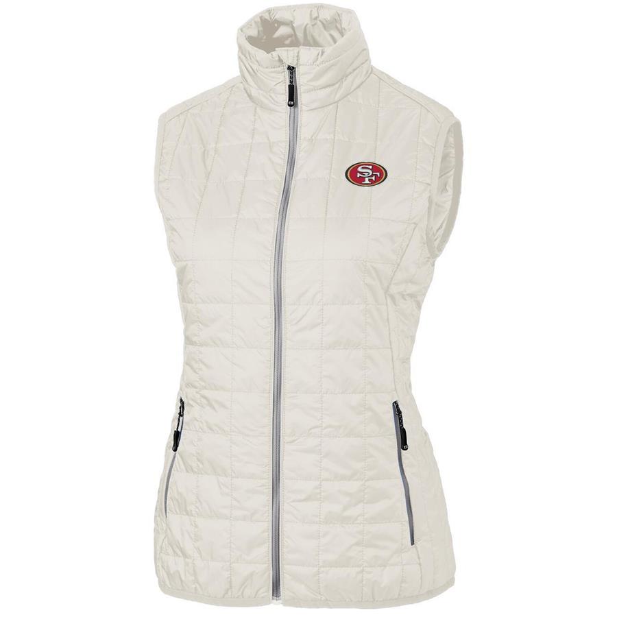 San Francisco 49ers Cutter & Buck Women's Rainier PrimaLoft Eco Full-Zip Vest - Cream
