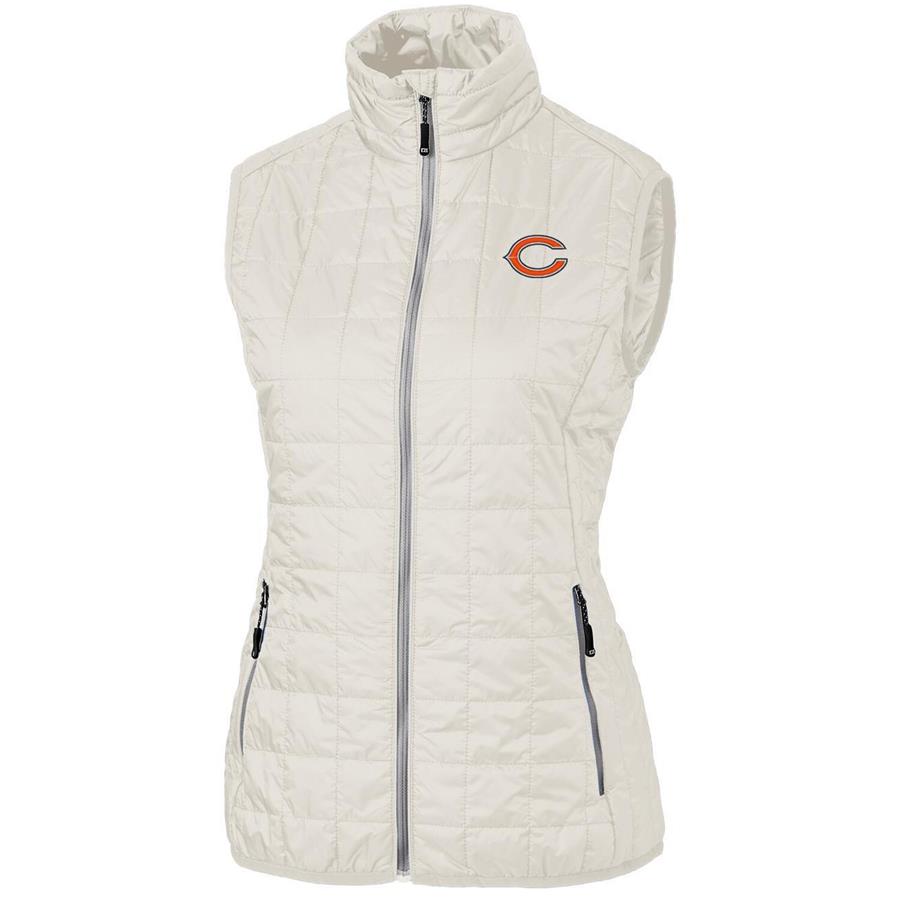 Chicago Bears Cutter & Buck Women's Rainier PrimaLoft Eco Full-Zip Vest - Cream