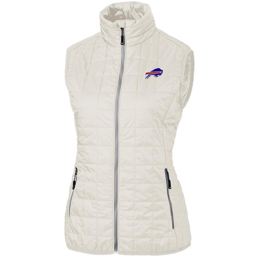 Buffalo Bills Cutter & Buck Women's Rainier PrimaLoft Eco Full-Zip Vest - Cream