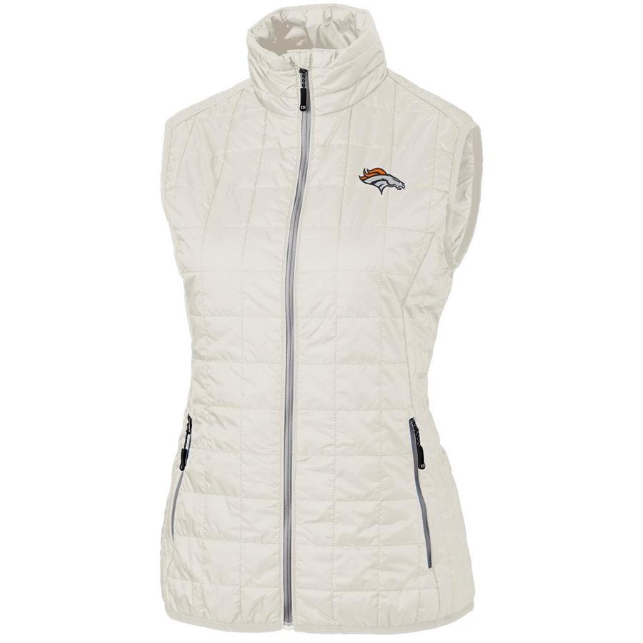 Denver Broncos Cutter & Buck Women's Rainier PrimaLoft Eco Full-Zip Vest - Cream