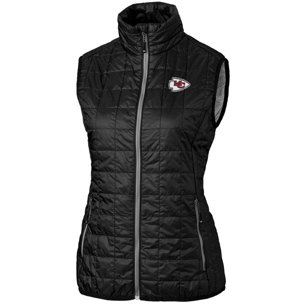 Kansas City Chiefs Cutter & Buck Women's Rainier PrimaLoft Eco Full-Zip Vest - Black