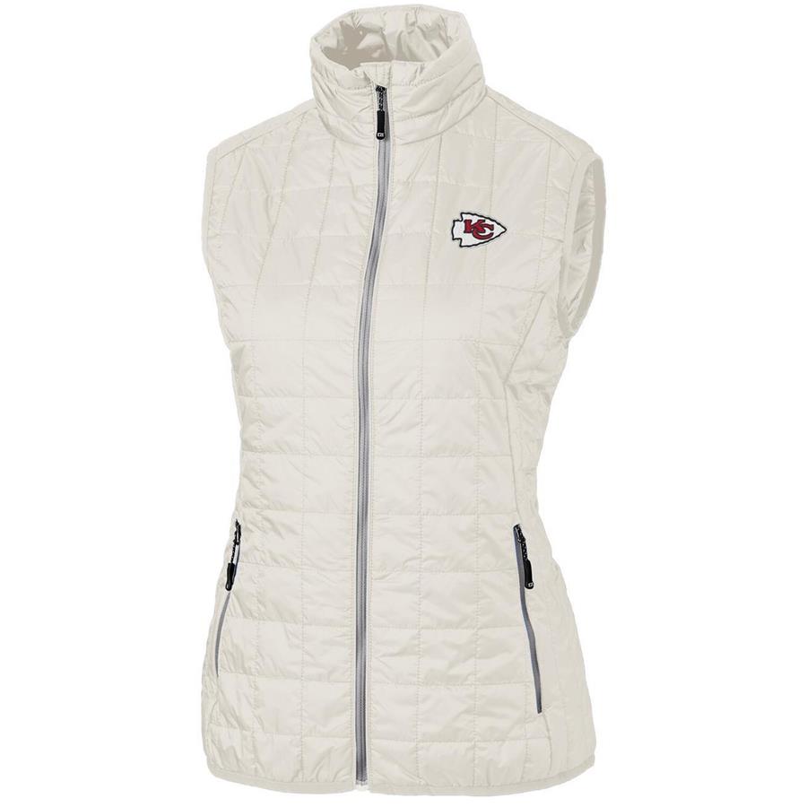 Kansas City Chiefs Cutter & Buck Women's Rainier PrimaLoft Eco Full-Zip Vest - Cream