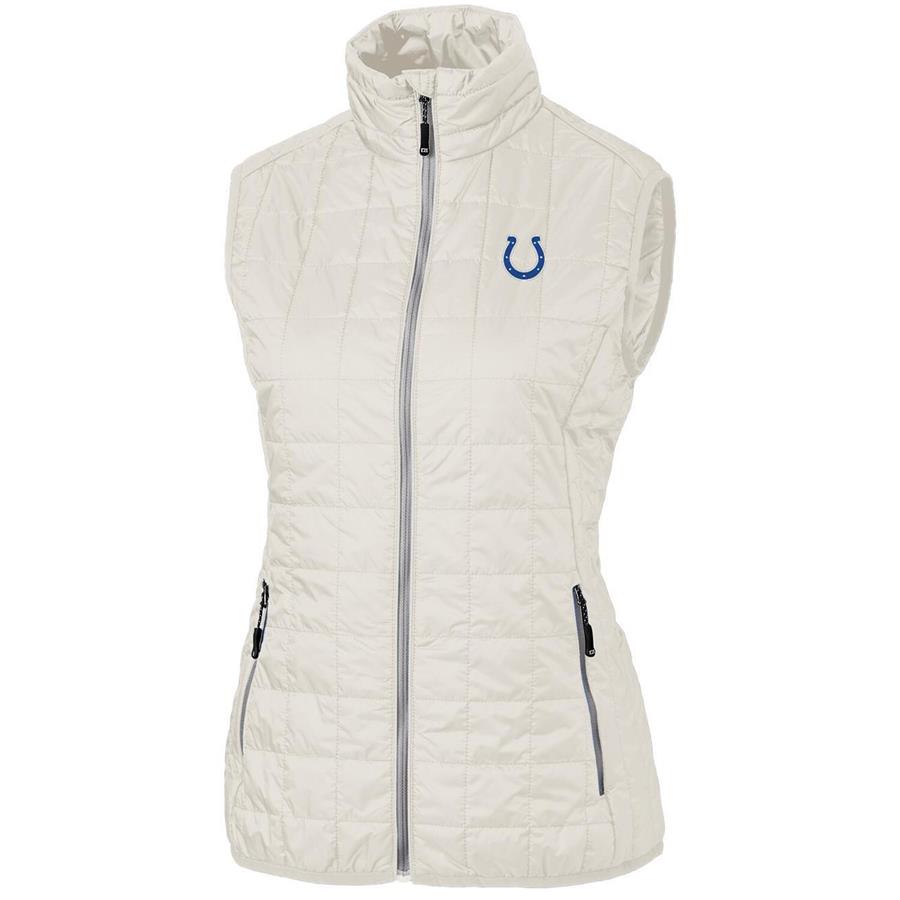 Indianapolis Colts Cutter & Buck Women's Rainier PrimaLoft Eco Full-Zip Vest - Cream