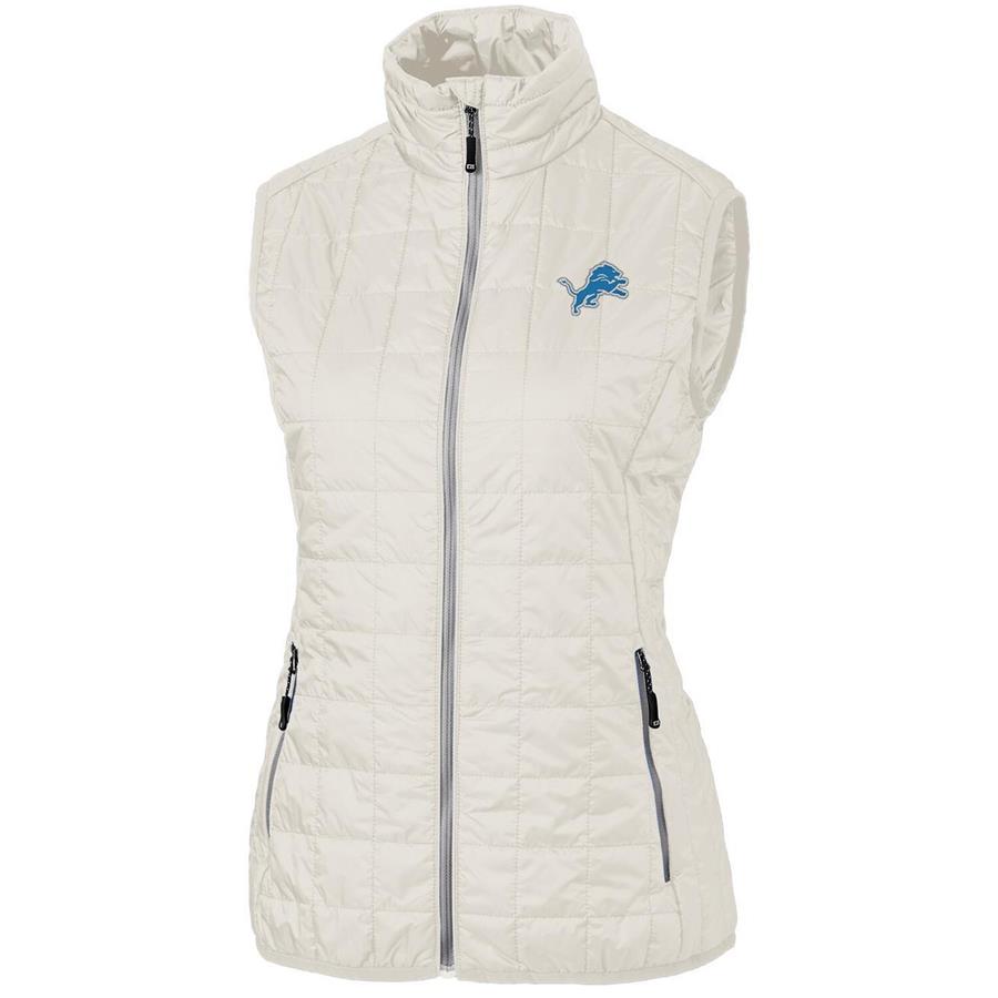 Женский жилет на молнии Detroit Lions Cutter & Buck Rainier PrimaLoft Eco (кремовый)