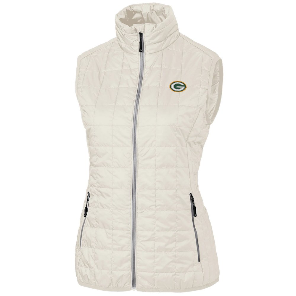 Green Bay Packers Cutter & Buck Women's Rainier PrimaLoft Eco Full-Zip Vest - Cream