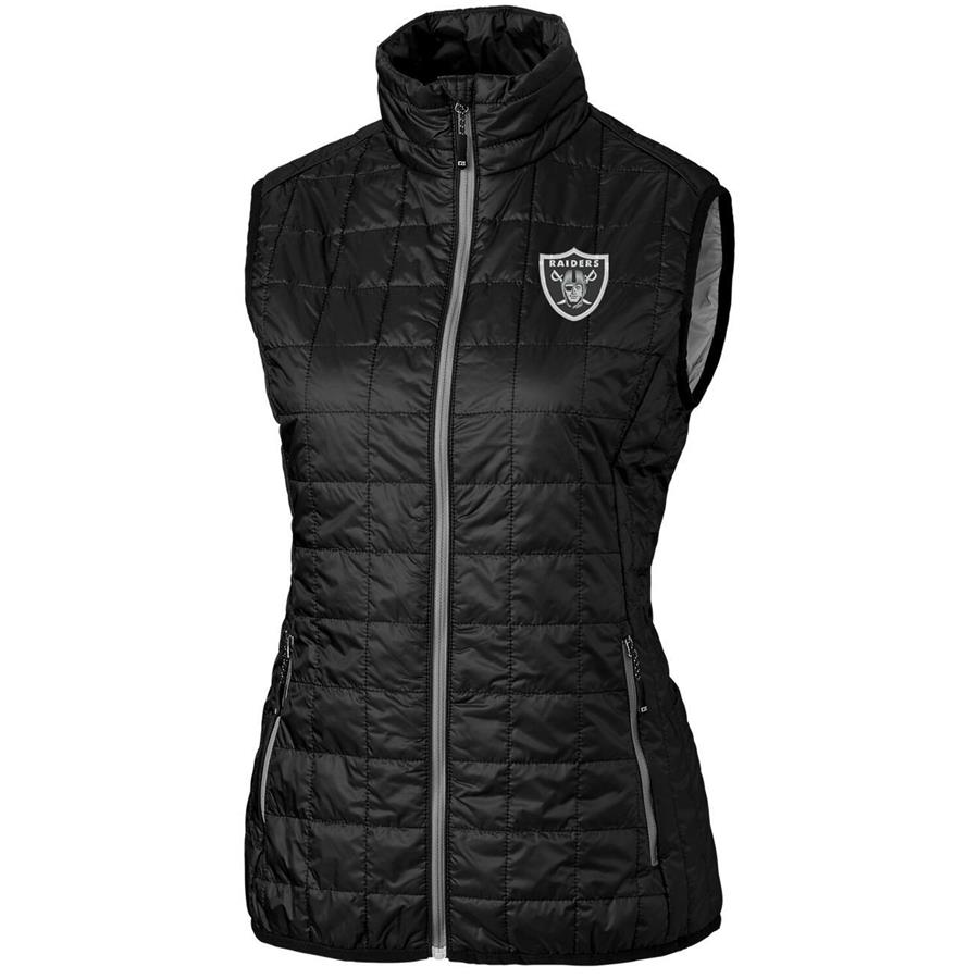 Las Vegas Raiders Cutter & Buck Women's Rainier PrimaLoft Eco Full-Zip Vest - Black