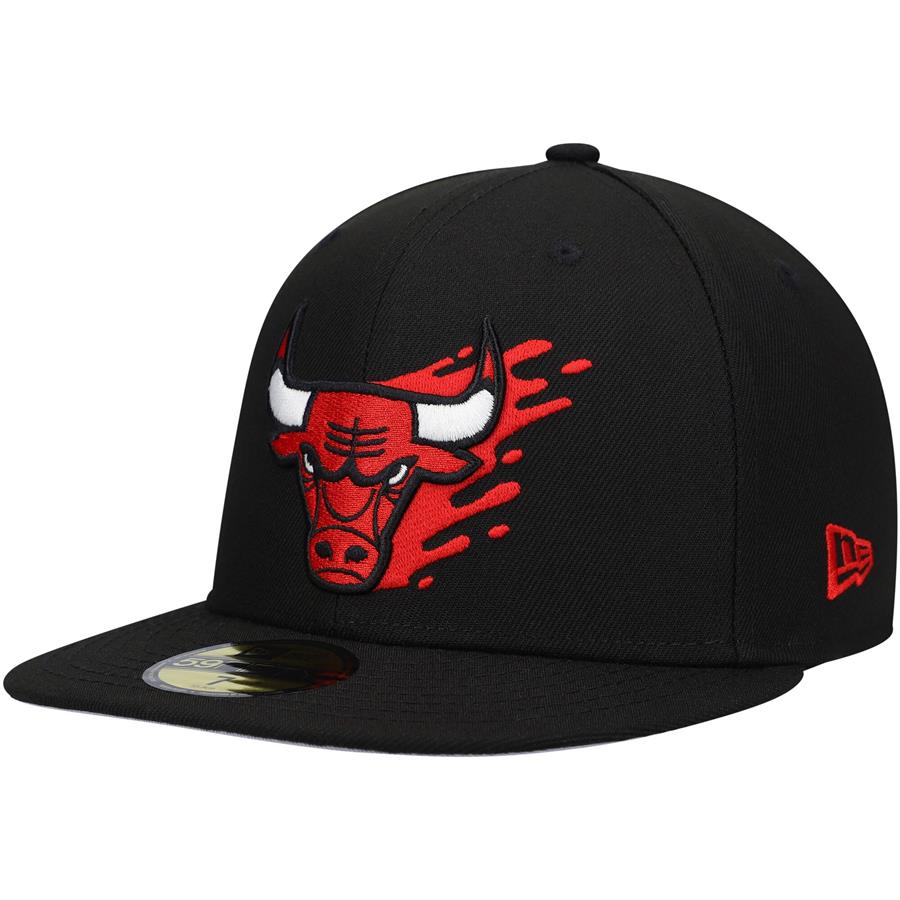 Chicago Bulls New Era Splatter 59FIFTY Fitted Hat - Black