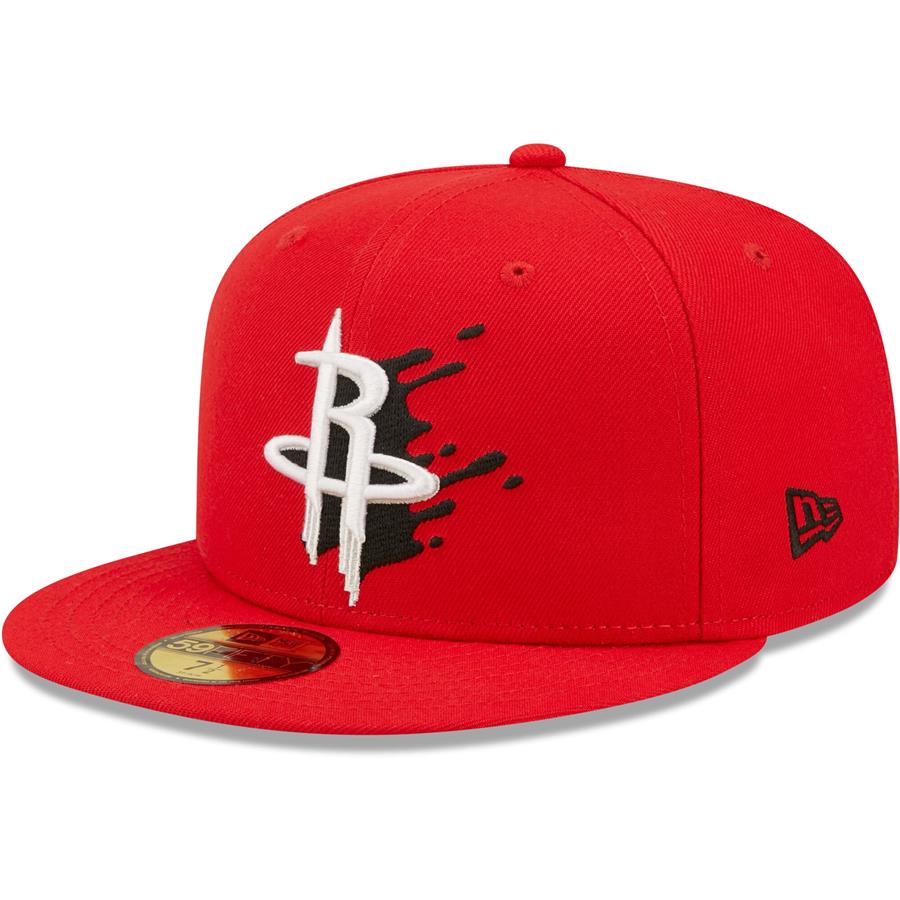 Houston Rockets New Era Splatter 59FIFTY Fitted Hat - Red