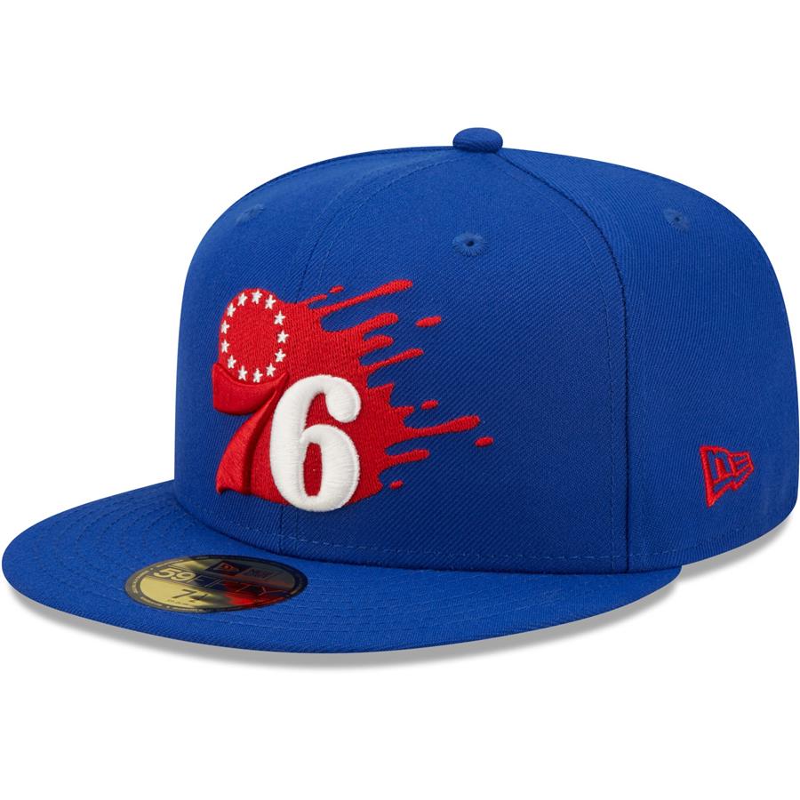 Philadelphia 76ers New Era Splatter 59FIFTY Fitted Hat - Royal