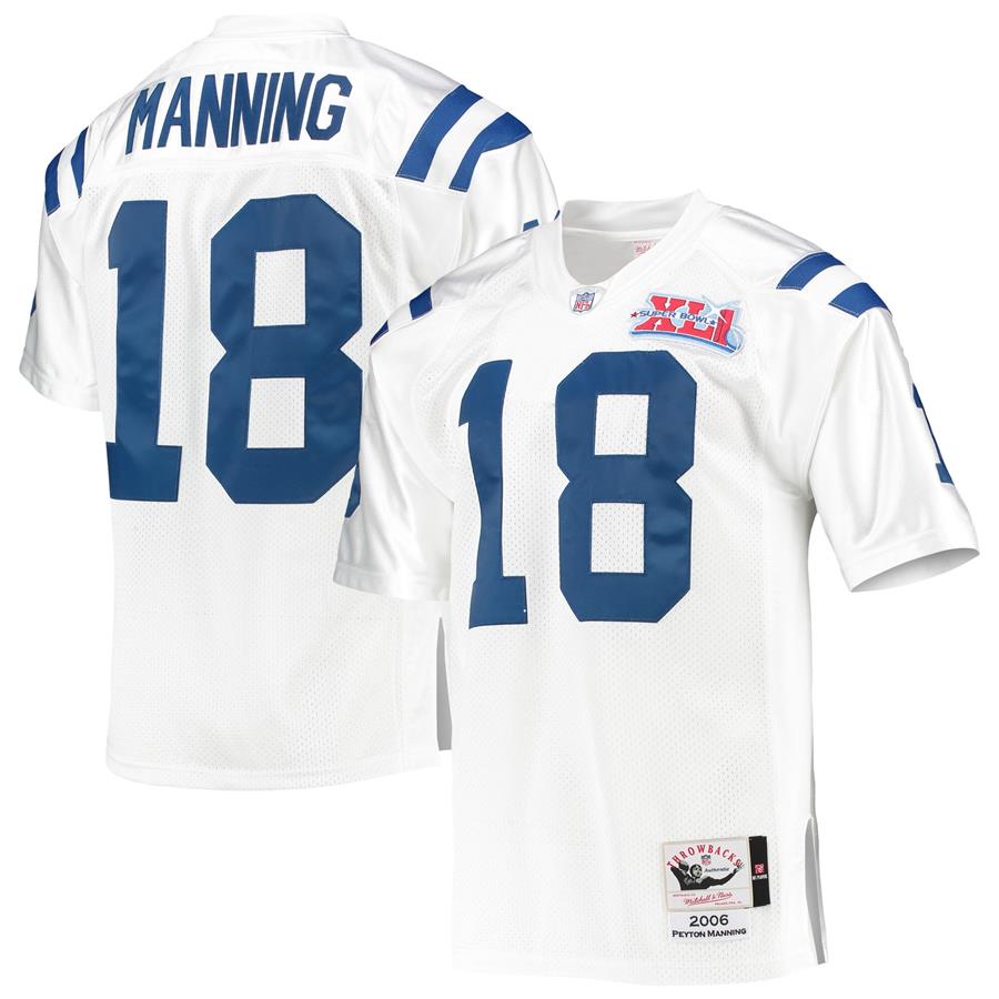 Peyton Manning Indianapolis Colts Mitchell & Ness 2006 Super Bowl XLI Authentic Retired Player Jersey - White