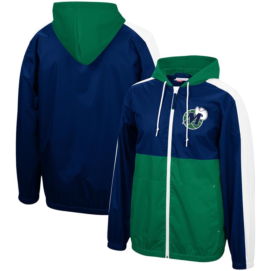 Dallas Mavericks Mitchell & Ness Game Day Windbreaker Full-Zip Jacket - Blue