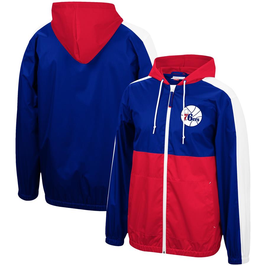 Philadelphia 76ers Mitchell & Ness Game Day Windbreaker Full-Zip Jacket - Royal