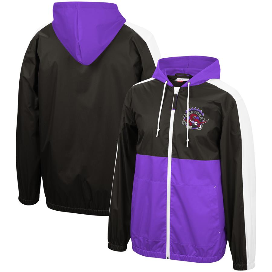 Toronto Raptors Mitchell & Ness Game Day Windbreaker Full-Zip Jacket - Black