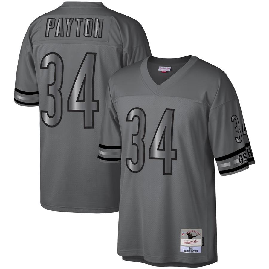 Walter Payton Chicago Bears Mitchell & Ness 1985 Retired Player Metal Legacy Jersey - Charcoal