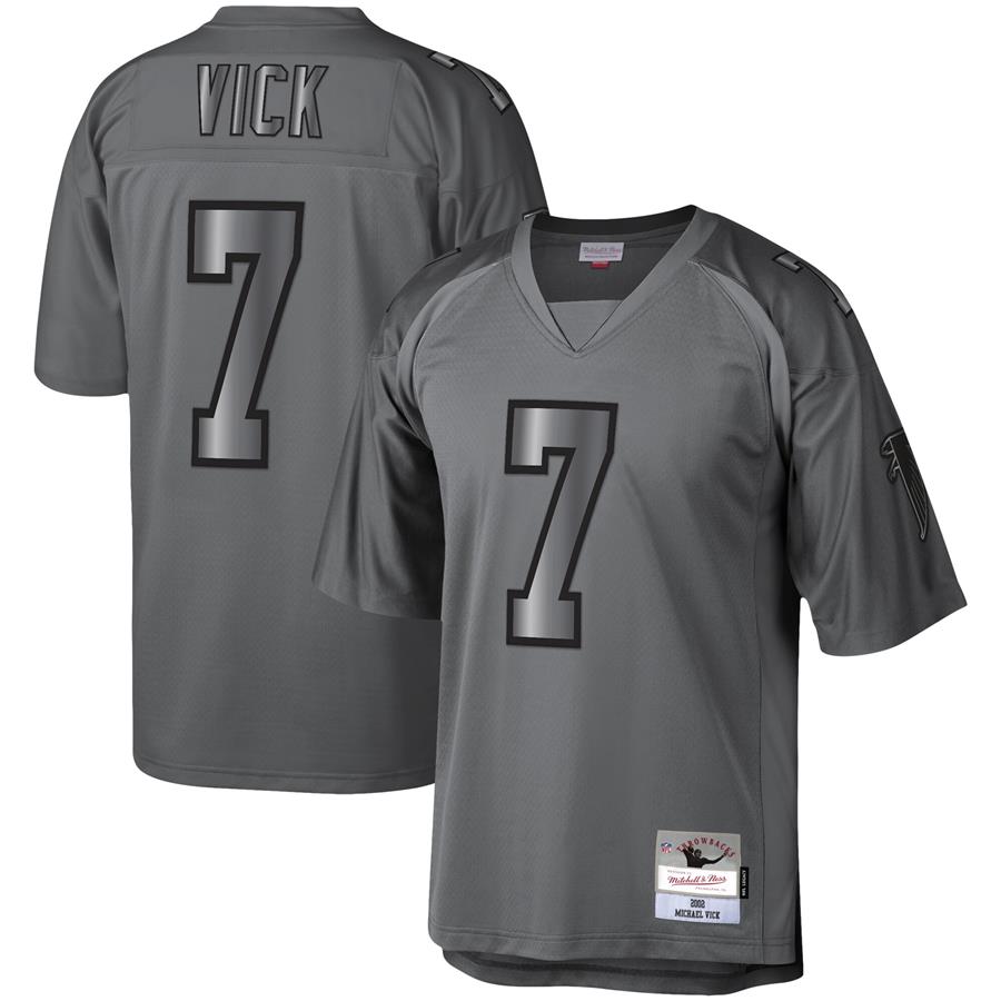 Michael Vick Atlanta Falcons Mitchell & Ness 2002 Retired Player Metal Legacy Jersey - Charcoal