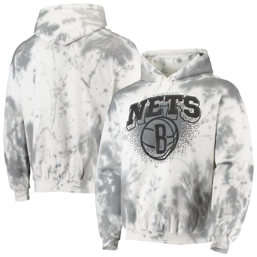 Brooklyn Nets Junk Food Tie-Dye Pullover Hoodie - White