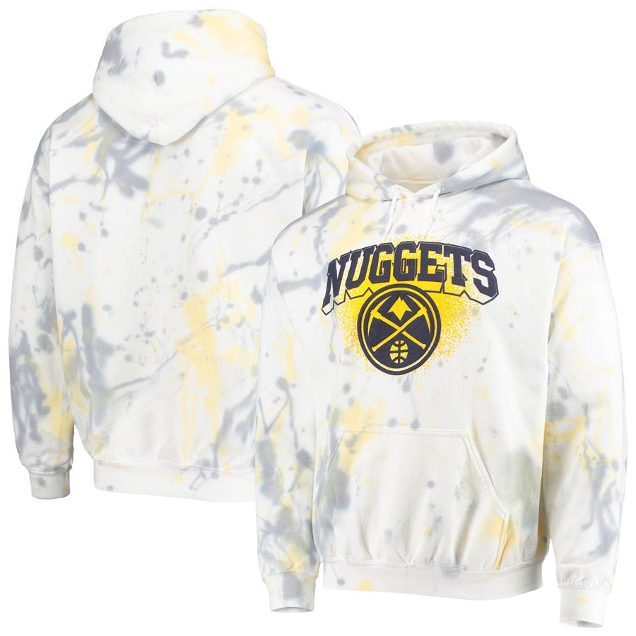 Denver Nuggets Junk Food Tie-Dye Pullover Hoodie - Cream