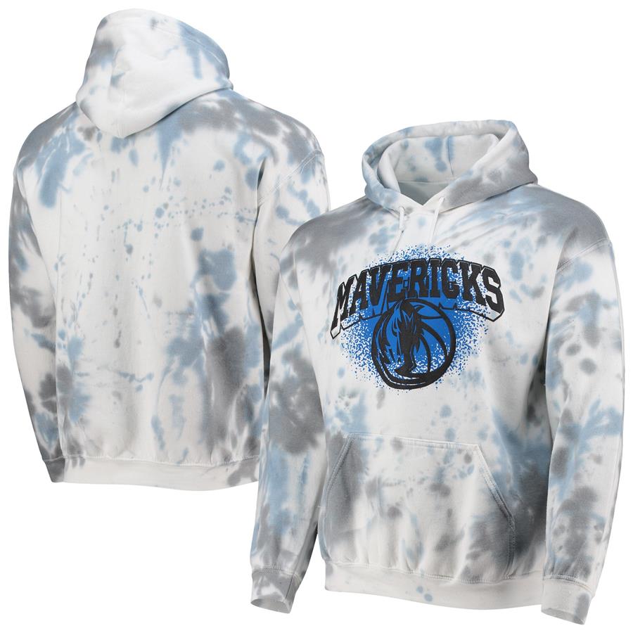Dallas Mavericks Junk Food Tie-Dye Pullover Hoodie - White