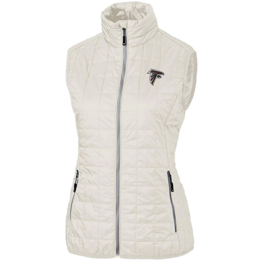 Atlanta Falcons Cutter & Buck Women's Rainier PrimaLoft Eco Full-Zip Vest - Cream