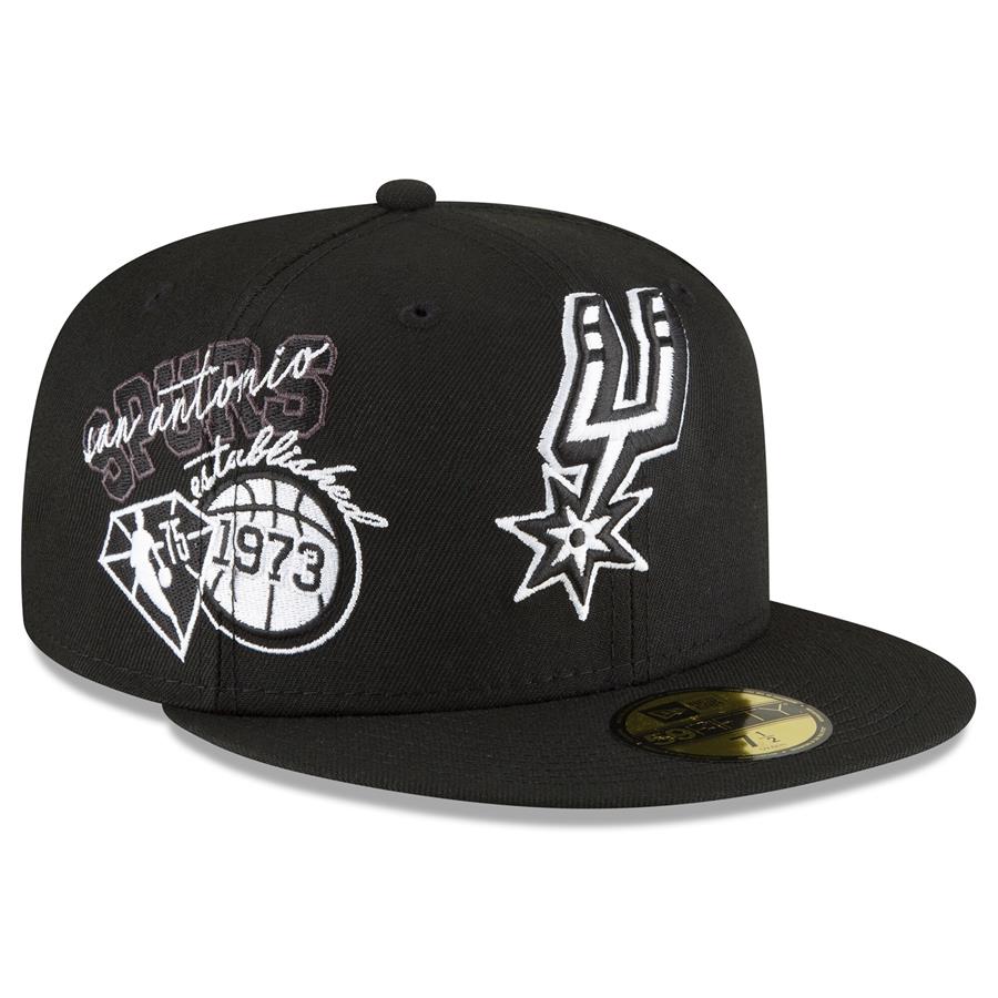San Antonio Spurs New Era Back Half 59FIFTY Fitted Hat - Black