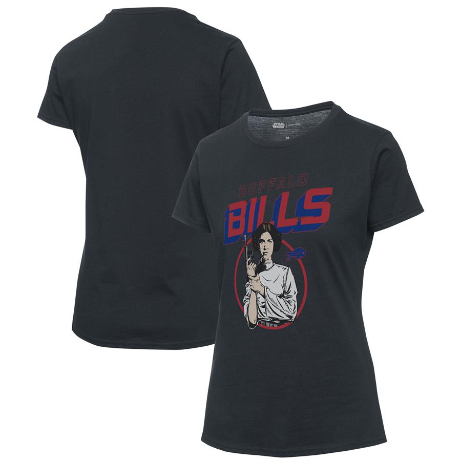 Buffalo Bills Junk Food Women's Disney Star Wars Princess Leia T-Shirt - Black