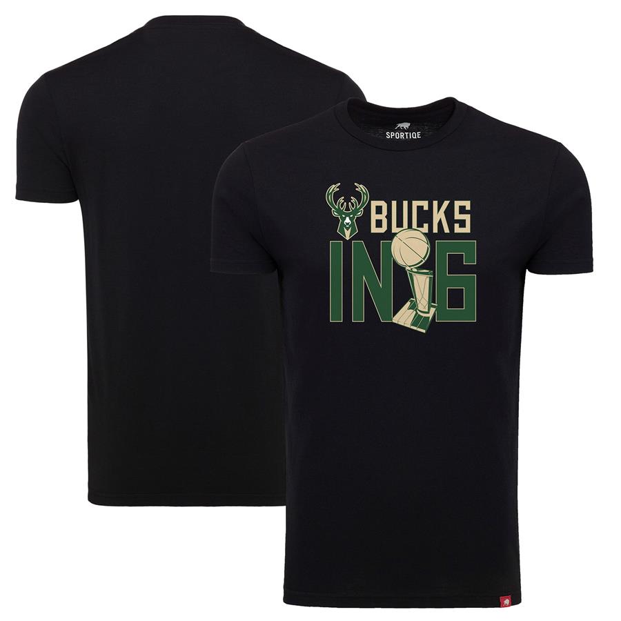 Milwaukee Bucks Sportiqe 2021 NBA Finals Champions Bucks In Six Tri-Blend T-Shirt - Black