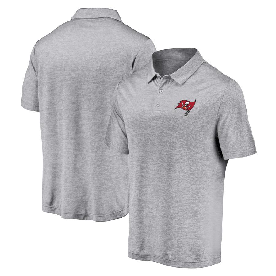 Tampa Bay Buccaneers Fanatics Branded Striated Primary Logo Polo - Gray