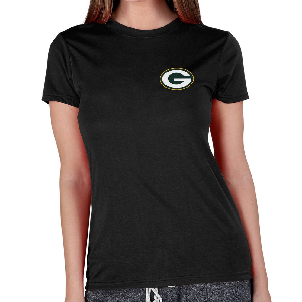 Green Bay Packers Concepts Sport Women's Marathon Knit T-Shirt - Black