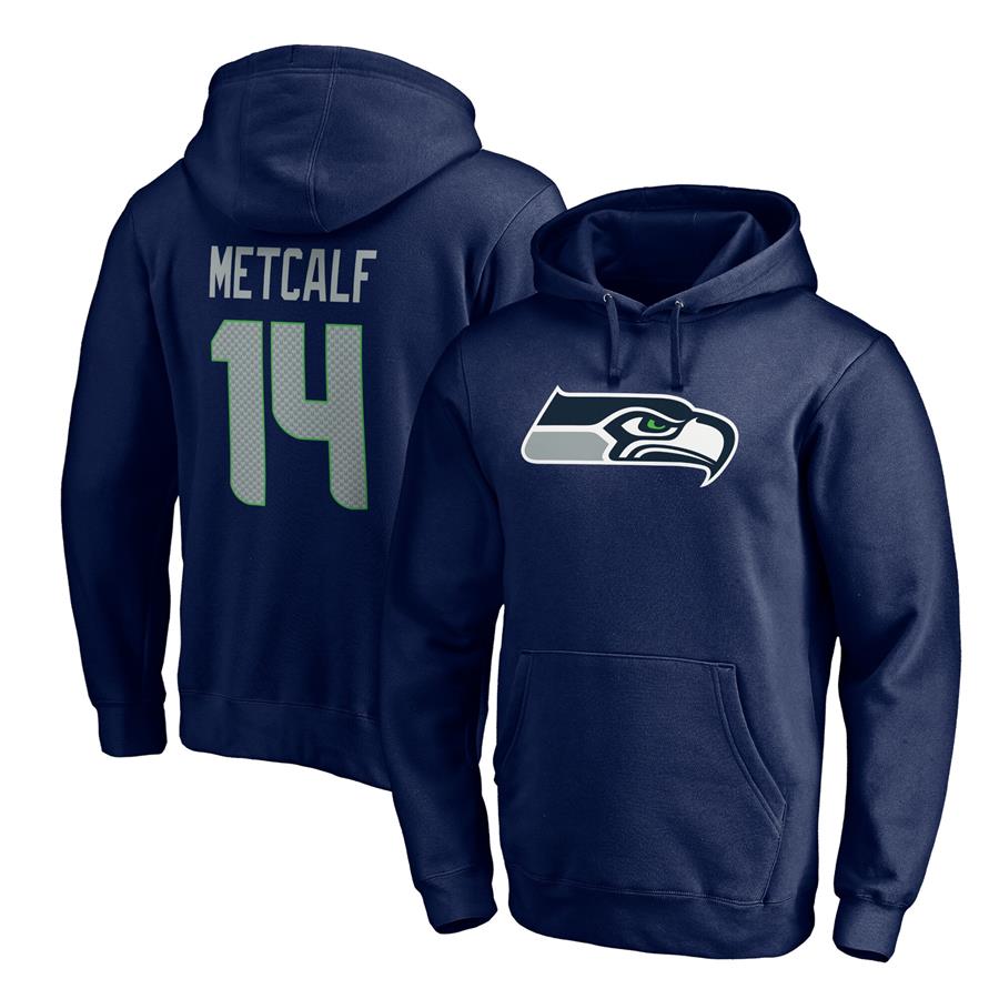 DK Metcalf Seattle Seahawks Fanatics Branded Player Icon Name & Number Pullover Hoodie - College Navy