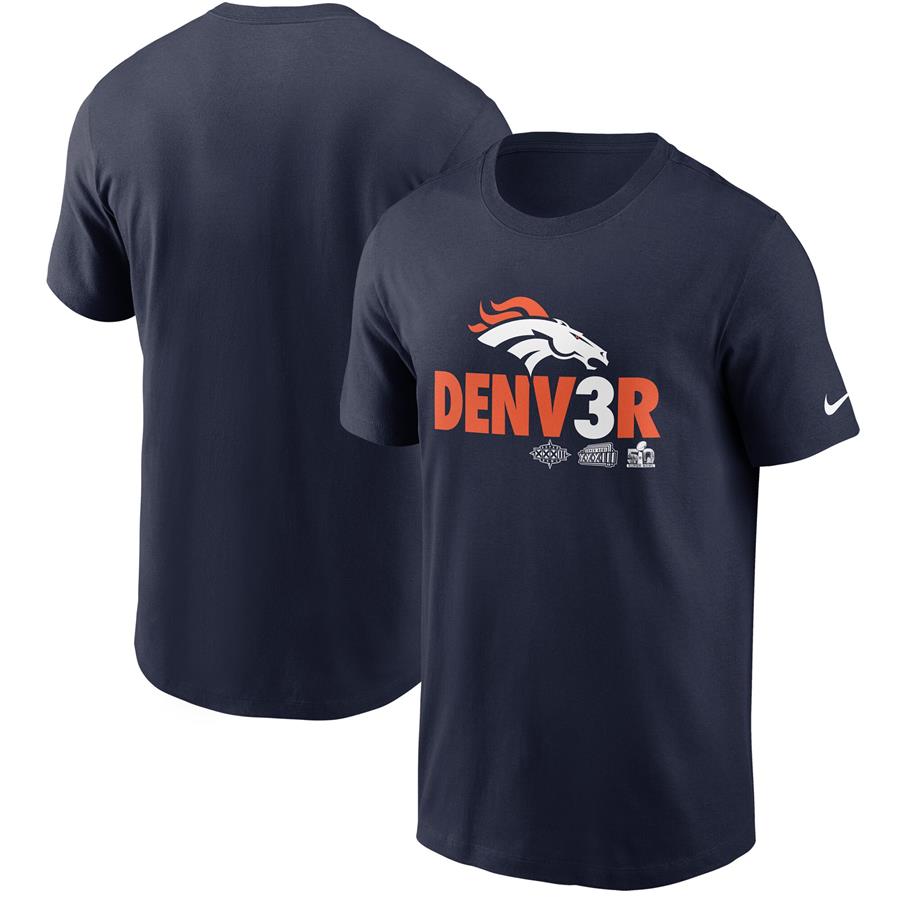 Denver Broncos Nike Hometown Collection Denv3r T-Shirt - Navy