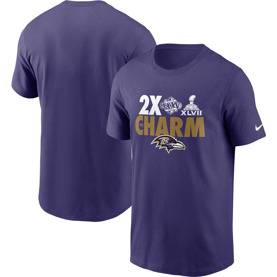 Baltimore Ravens Nike Hometown Collection 2x Super Bowl Champions T-Shirt - Purple