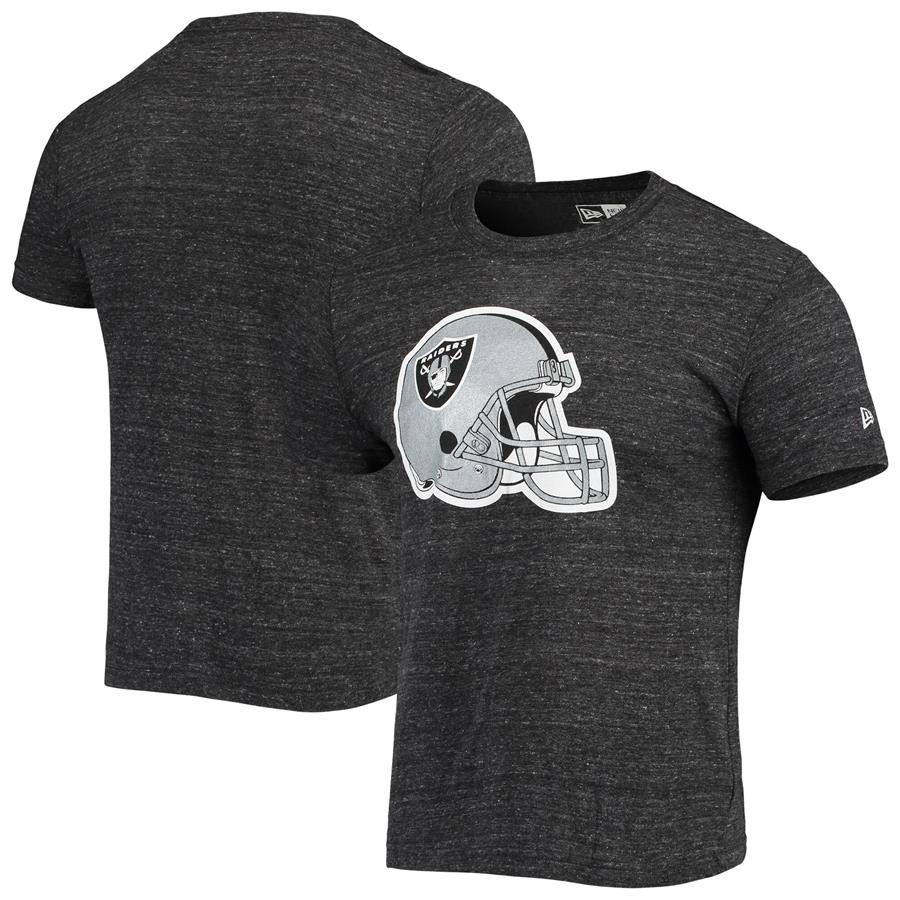Las Vegas Raiders New Era Helmet Logo Tri-Blend T-Shirt - Black