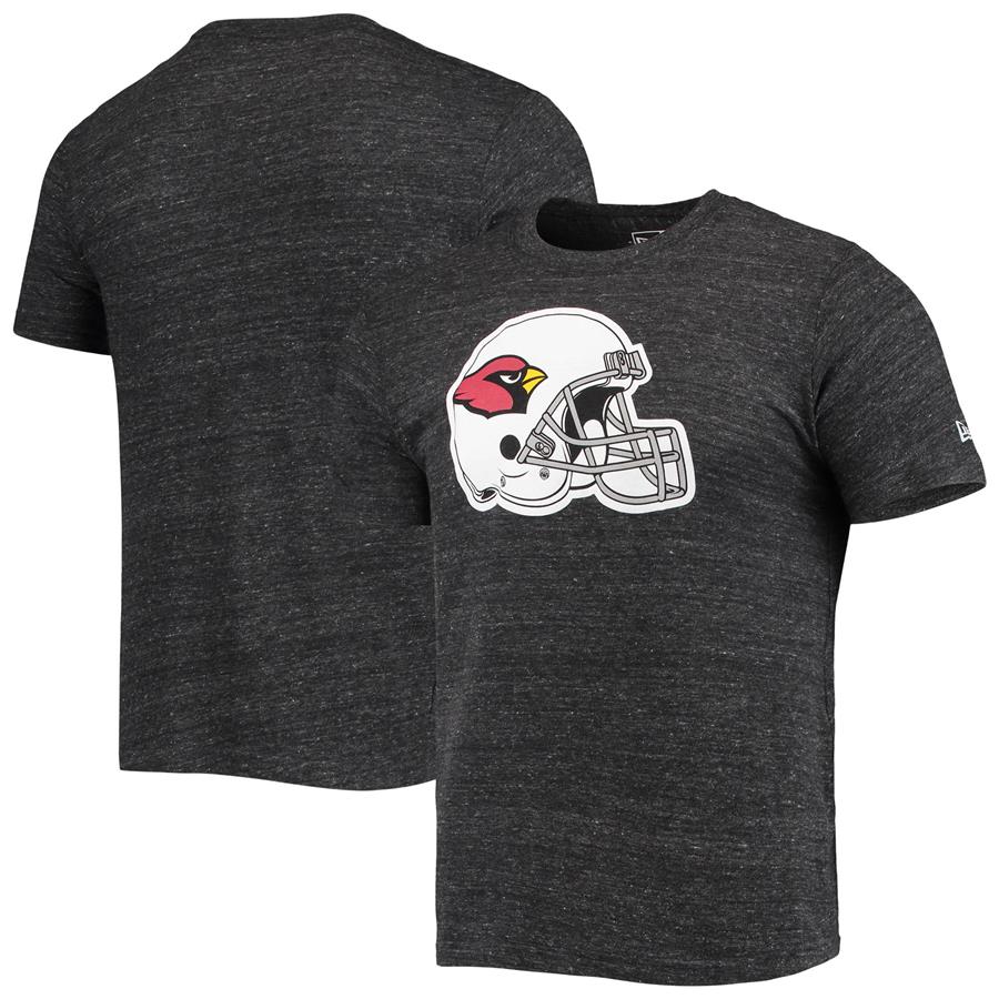 Arizona Cardinals New Era Helmet Logo Tri-Blend T-Shirt - Black