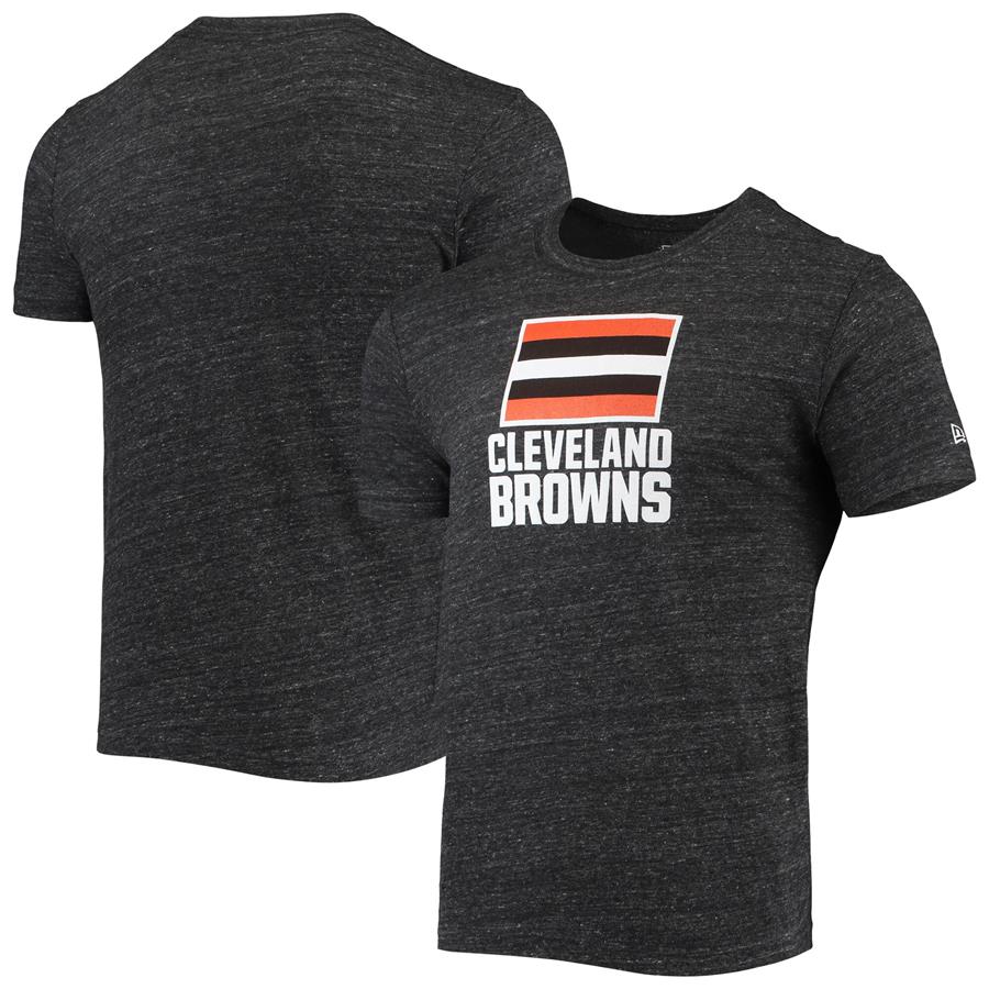 Cleveland Browns New Era Alternative Logo Tri-Blend T-Shirt - Heathered Black