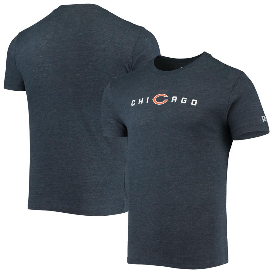 Chicago Bears New Era Alternative Logo Tri-Blend T-Shirt - Heathered Navy