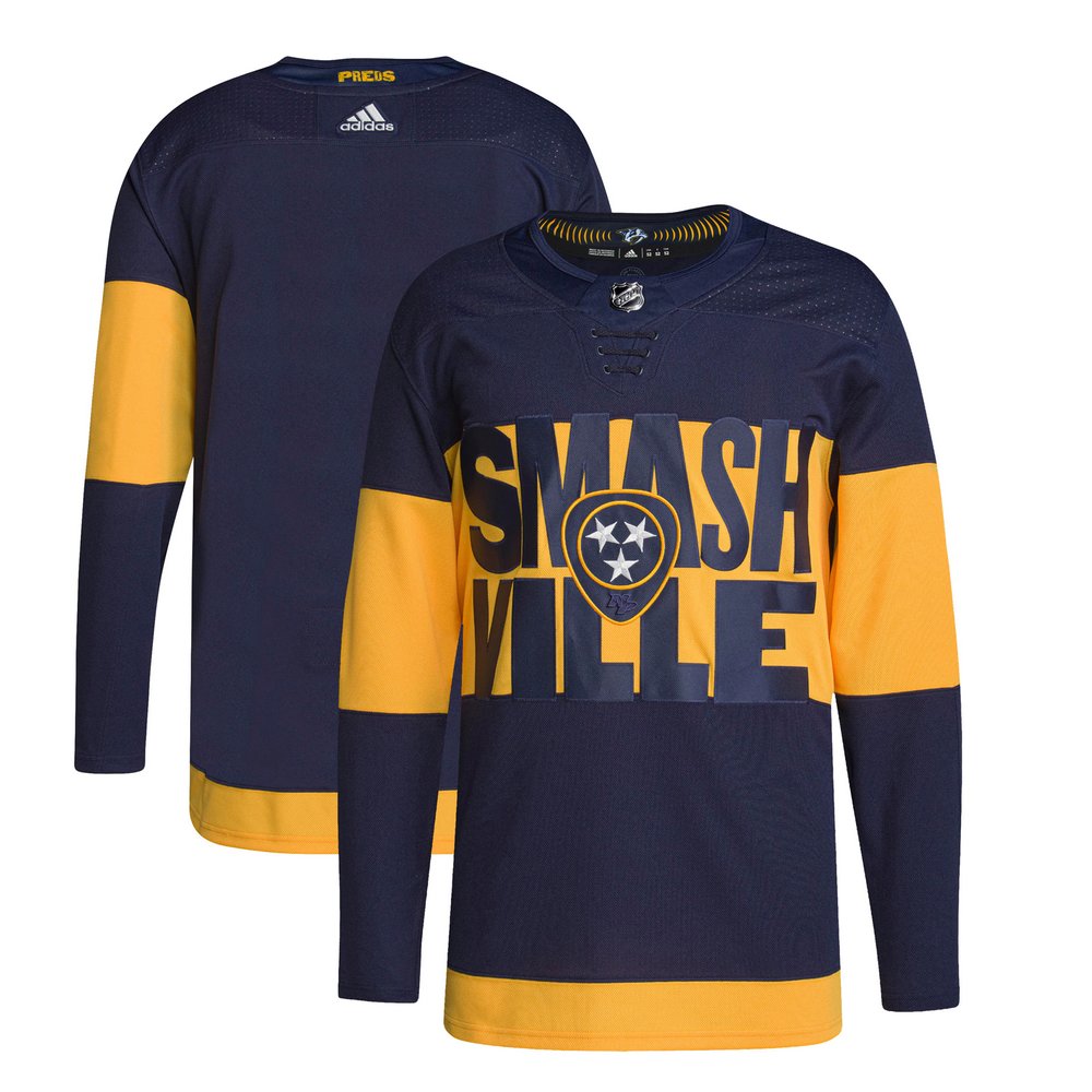 Nashville Predators adidas 2022 NHL Stadium Series Primegreen Blank Jersey - Navy