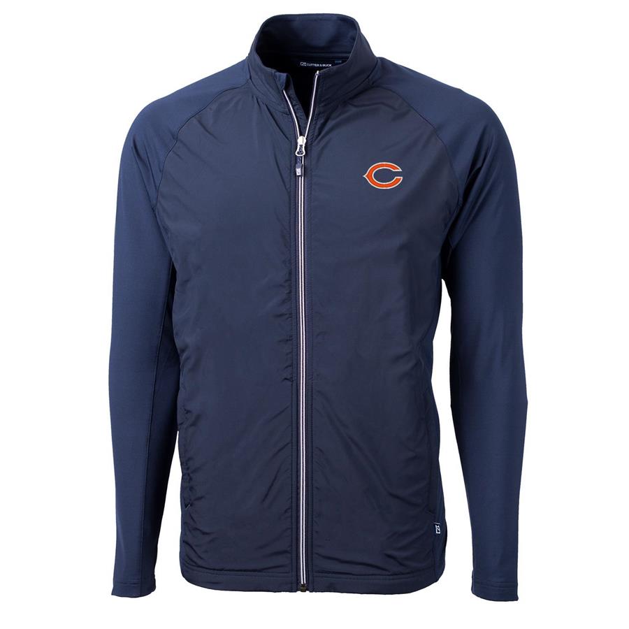 Chicago Bears Cutter & Buck Adapt Eco Knit Full-Zip Jacket - Navy