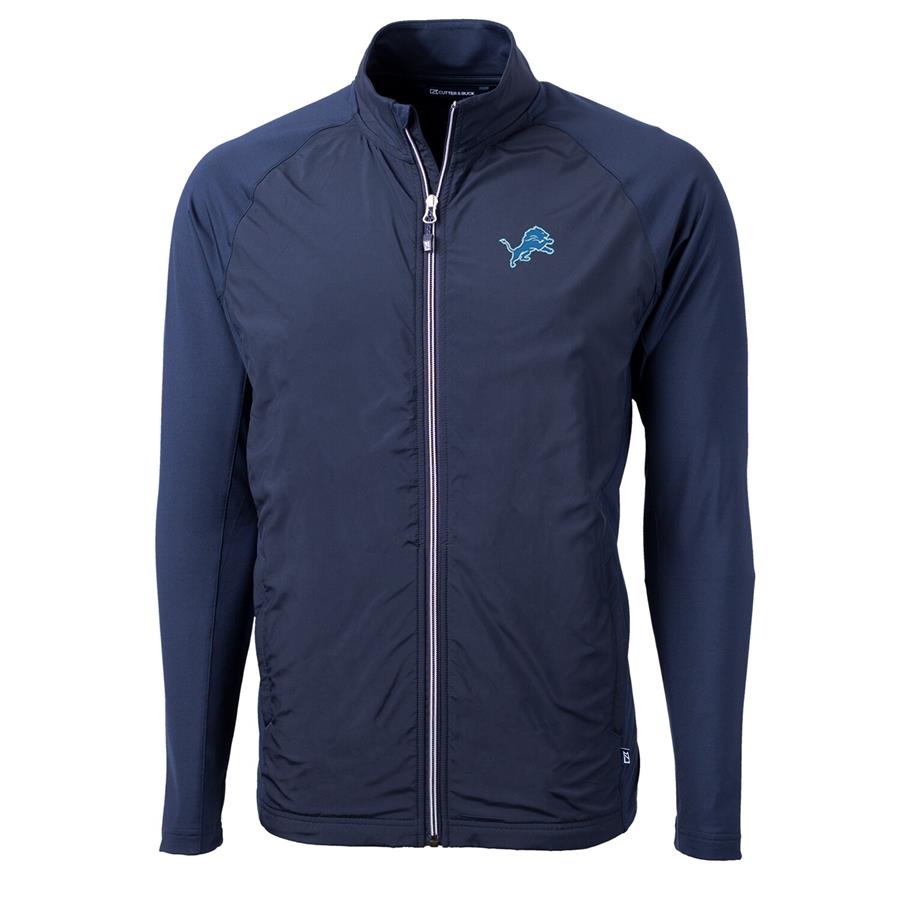 Detroit Lions Cutter & Buck Adapt Eco Knit Full-Zip Jacket - Navy