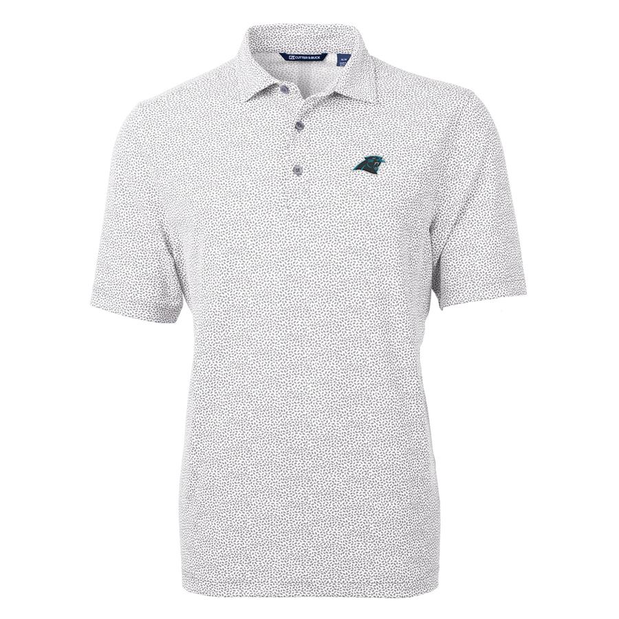 Carolina Panthers Cutter & Buck Virtue Eco Pique Botanical Print Polo - Gray