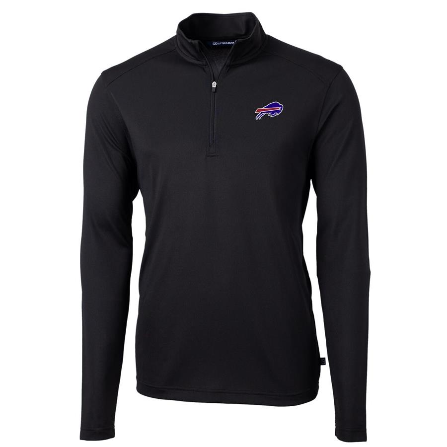 Buffalo Bills Cutter & Buck Virtue Eco Pique Recycled Quarter-Zip Pullover Jacket - Black